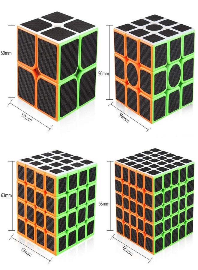 CFMOUR Original Speed Cube 3x3, 4x4, 5x5 and Set of Fast Magic Cube for Kids, Smooth Carbon Fiber Cubes Puzzle Toys (Black-Set) - Image 2